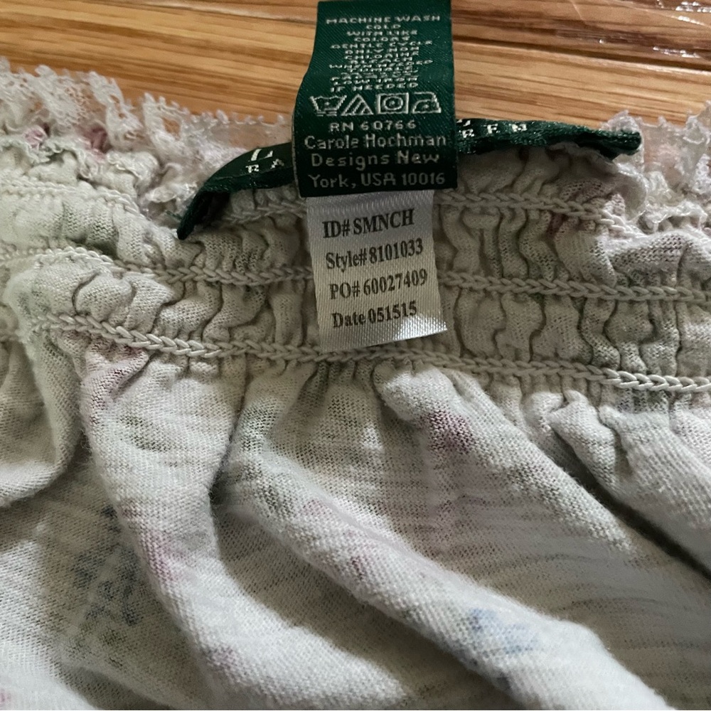 Lauren Ralph Lauren Nightgown Womens Large White Pink Floral Print Cottagecore - Picture 10 of 11